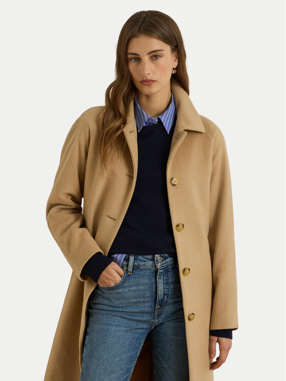 LAUREN RALPH LAUREN LAUREN RALPH LAUREN Płaszcz wełniany 297P04140002 Beżowy Regular Fit