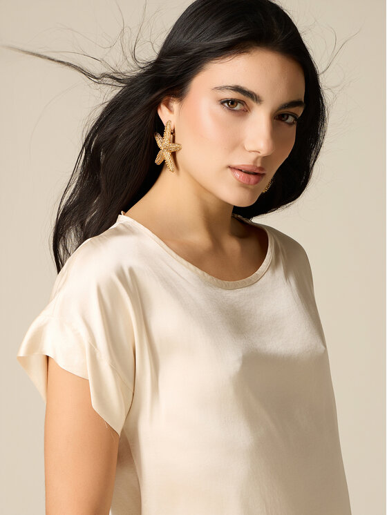 Oltre Oltre Blusa 2516J000762N002 Bianco Regular Fit