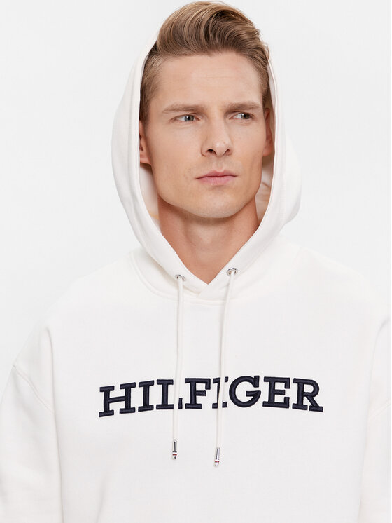 Tommy Hilfiger Tommy Hilfiger Mikina Monotype Embro MW0MW33062 Biela Regular Fit
