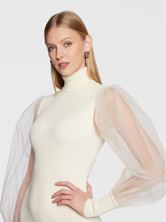 TWINSET TWINSET Коктейльна сукня 222TT3103 Écru Slim Fit