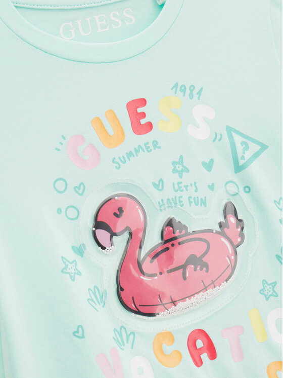 Guess Guess T-Shirt K6GI16 K6YW4 Ανοιχτό πράσινο Regular Fit