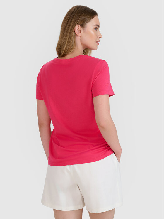 4F 4F T-Shirt SS MIDSHOP TEXTILE Różowy Regular Fit