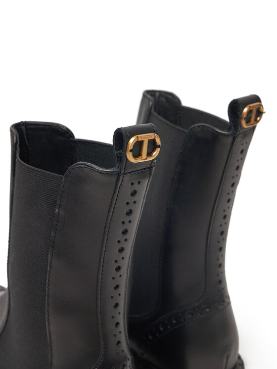 TWINSET TWINSET Kotníková obuv s elastickým prvkem 242TGT090 Černá