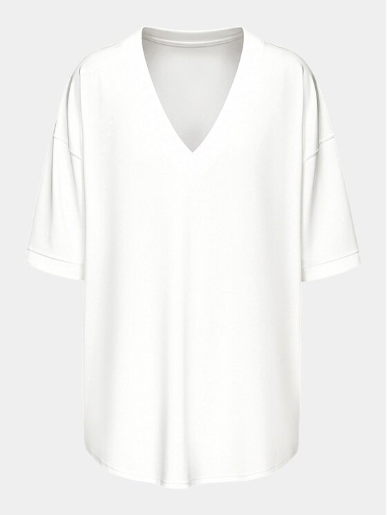 MADE BY SOCIETY MADE BY SOCIETY T-Shirt Tricou RADIAL SEAM - T17314 Biały Basic Fit