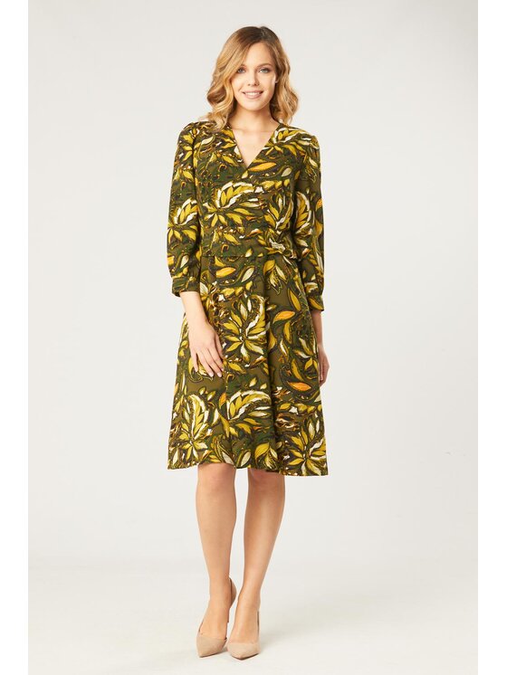 QUIOSQUE QUIOSQUE Každodenné šaty LIŚĆ DRESS Zelená Regular Fit