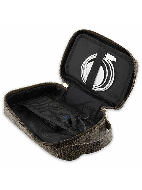 Guess Guess Etui na telefon 4G Printed Stripes Brązowy