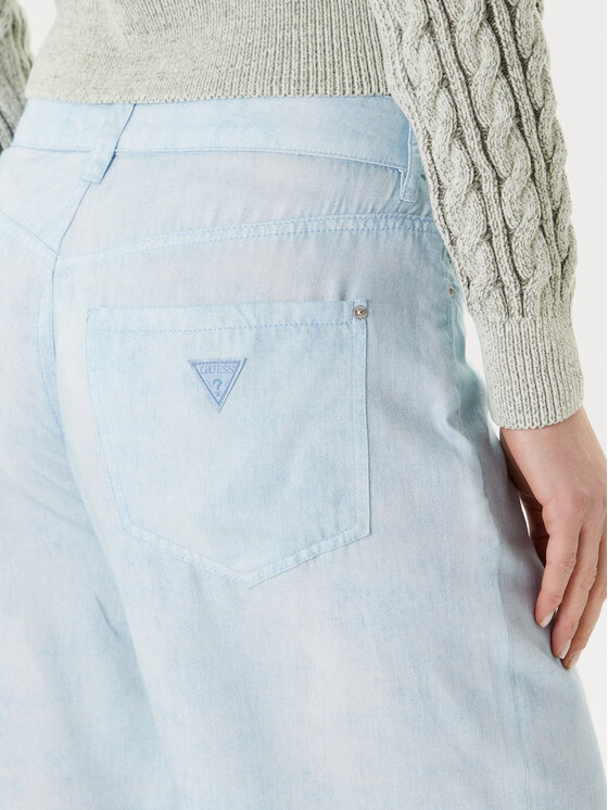 Guess Guess Kalhoty z materiálu 176485 Modrá Slim Fit