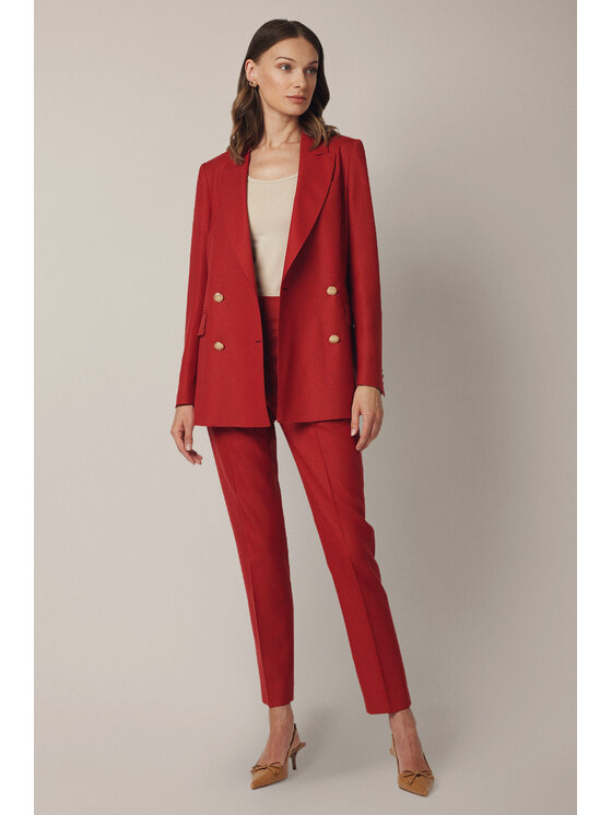 Lancerto Lancerto Marynarka Blera MA073225000008 Czerwony Slim Fit