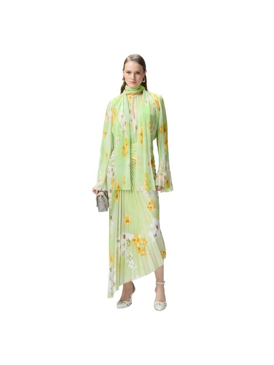 PINKO PINKO Koszula Bucero blusa creppone Zielony Regular Fit