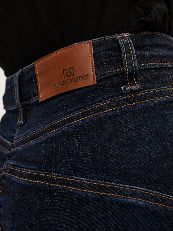 Rinascimento Rinascimento Jeans hlače 1000768864325 Mornarsko modra Wide Leg