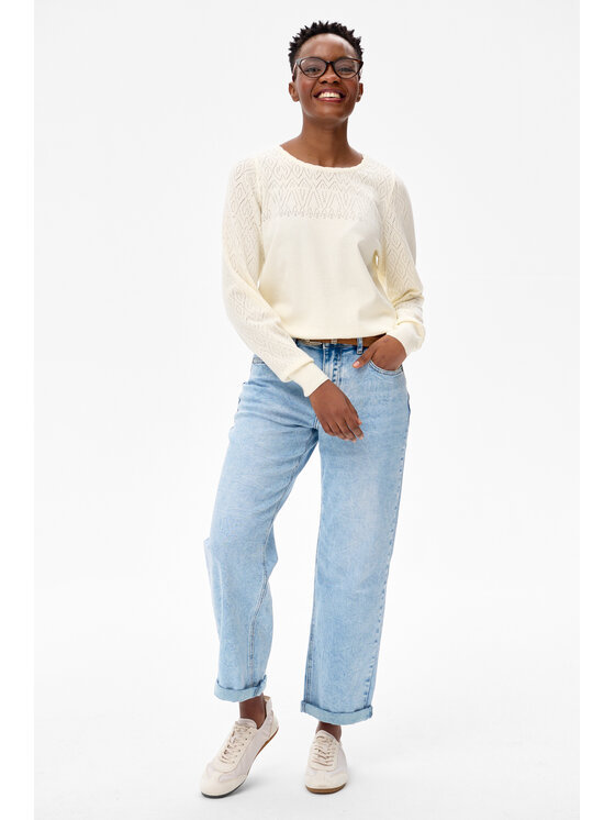 blue shadow blue shadow Sweter Whity Écru Regular Fit
