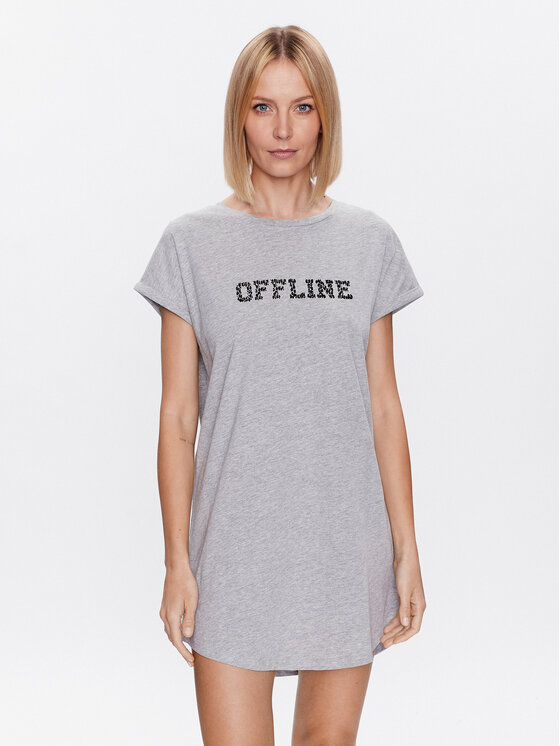 Camicia da notte Nightie 201733 Grigio Relaxed Fit...