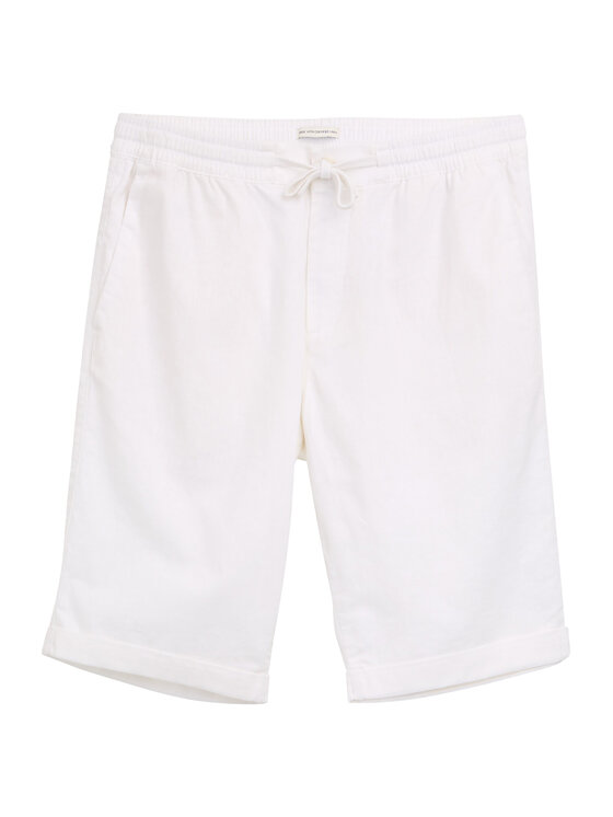 Tom Tailor Tom Tailor Šortky z materiálu 1044715 Bílá Regular Fit