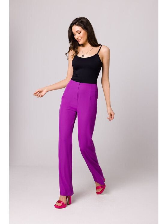 Makover Makover Pantaloni da donna K162 Viola Regular Fit