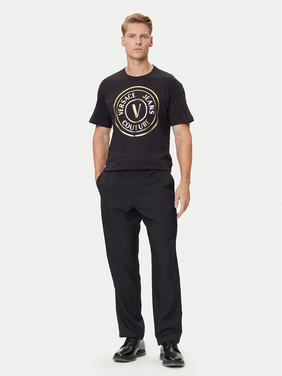 Versace Jeans Couture Versace Jeans Couture Majica 79GAHT01 CJ00T Črna Regular Fit