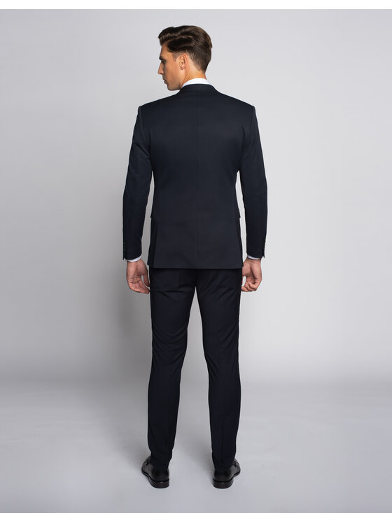 Borgio Borgio Garnitur turro Granatowy Super Slim Fit