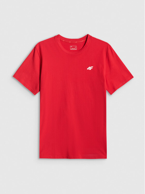 4F 4F T-Shirt BASIC+ Czerwony Regular Fit