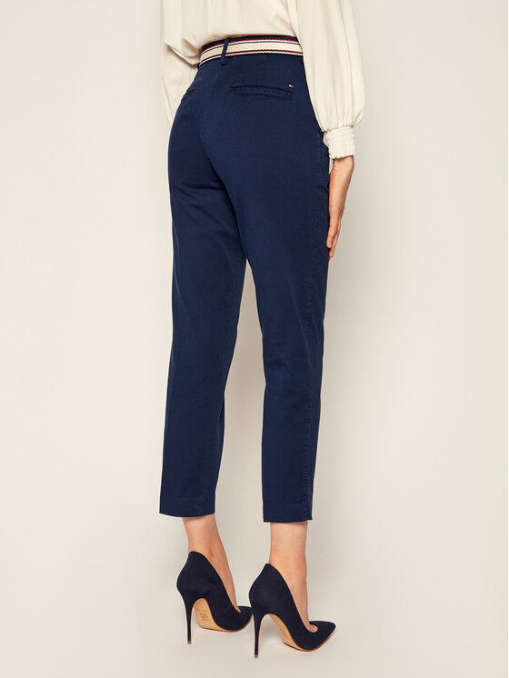 Tommy Hilfiger Tommy Hilfiger Pantaloni di tessuto Dobby WW0WW27285 Blu scuro Regular Fit