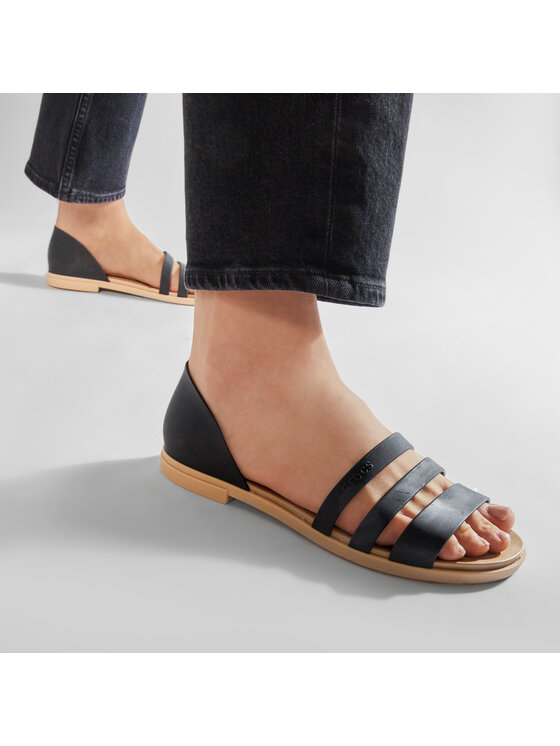Crocs Crocs Sandały Tulum Open Flat W 206109 Czarny