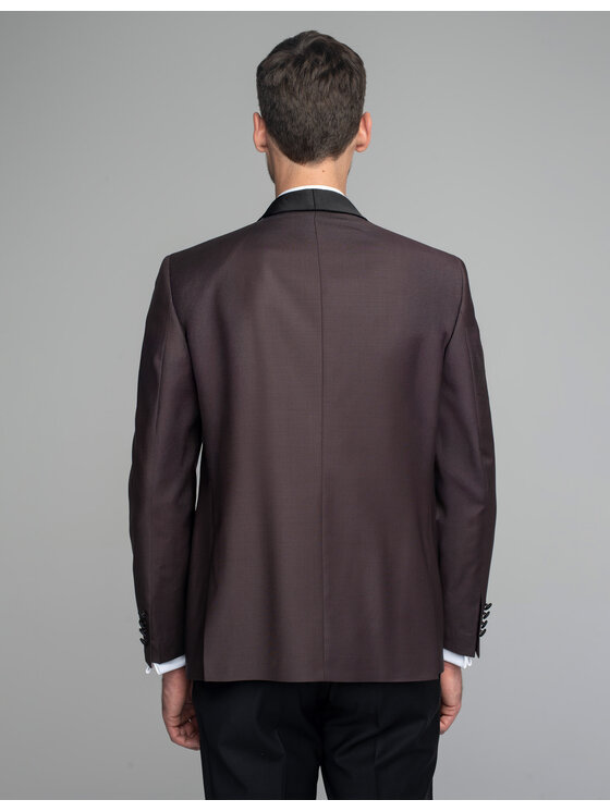 Borgio Borgio Marynarka cesaro_bd Bordowy Slim Fit