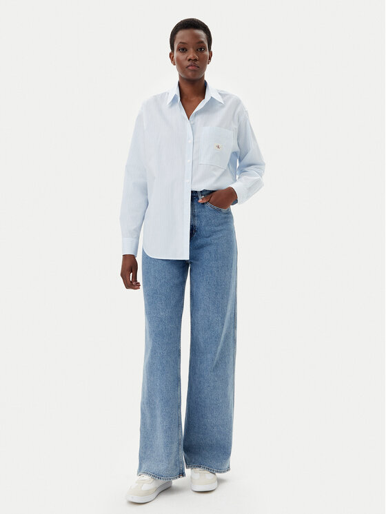 Calvin Klein Jeans Calvin Klein Jeans Marškiniai J20J224436 Žydra Relaxed Fit