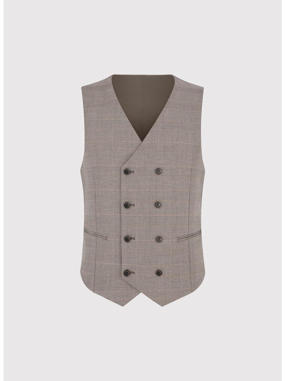 Pako Lorente Pako Lorente Kamizelka garniturowa P26SF-8X-002 Brązowy Slim Fit