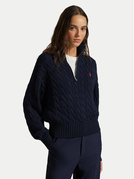 Polo Ralph Lauren Polo Ralph Lauren Sveter 211963467002 Tmavomodrá Relaxed Fit