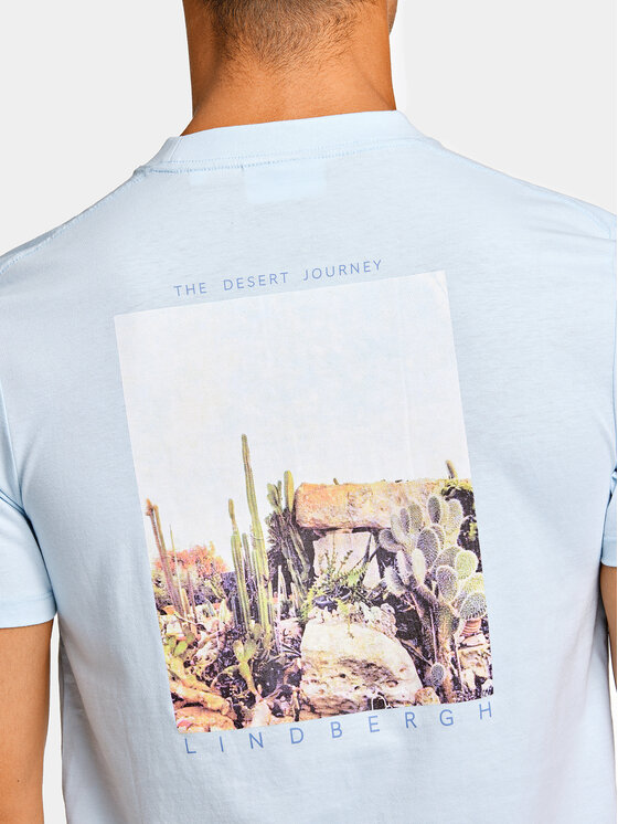 Lindbergh Lindbergh T-Shirt 30-400267 Błękitny Relaxed Fit