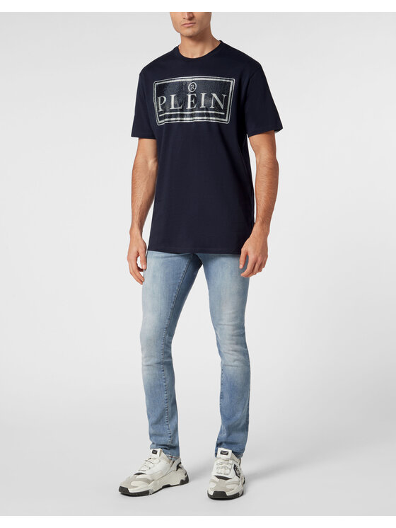 PHILIPP PLEIN PHILIPP PLEIN T-Shirt 22949 Granatowy Regular Fit