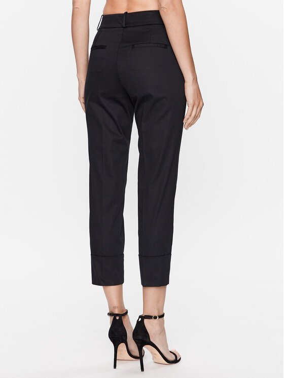 Peserico Peserico Medžiaginės kelnės P04629 Juoda Regular Fit