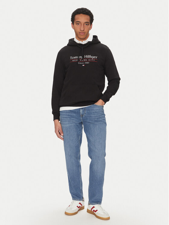 Tommy Hilfiger Tommy Hilfiger Bluza Center Stack MW0MW38672 Czarny Regular Fit