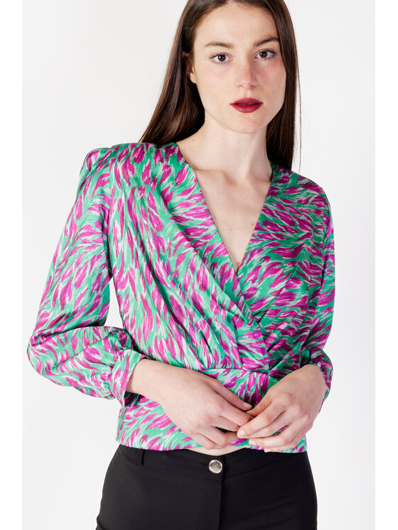 Rinascimento Rinascimento Blusa Stampa Astratta Verde Long Fit