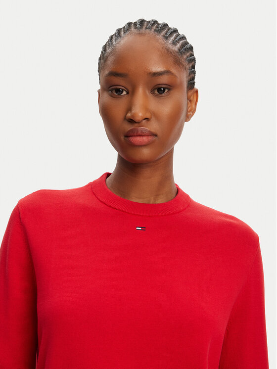 Tommy Jeans Tommy Jeans Sweater Essential DW0DW20159 Piros Regular Fit