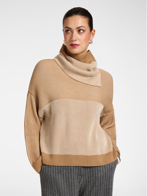 Elena Mirò Elena Mirò Sweter M055Z000817N0A1 Kremowy Over Fit