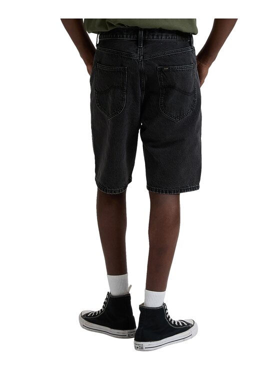 Lee Lee Szorty jeansowe 112376376 Czarny Relaxed Fit