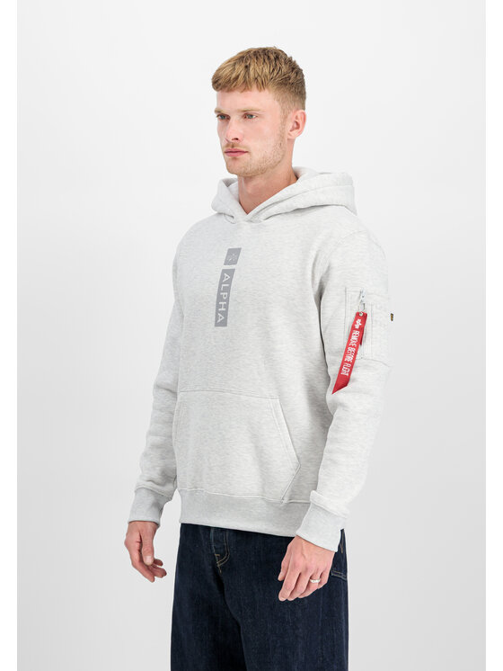 Alpha Industries Alpha Industries Bluza Alpha Puff Print Hoodie Szary Regular Fit