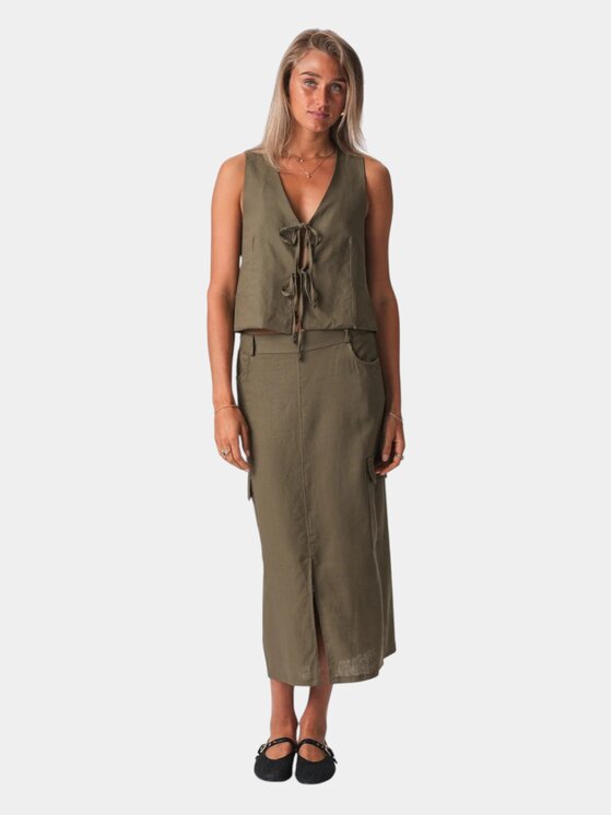 TeeShoppen TeeShoppen Spódnica 'Basic Collection' Zielony Regular Fit