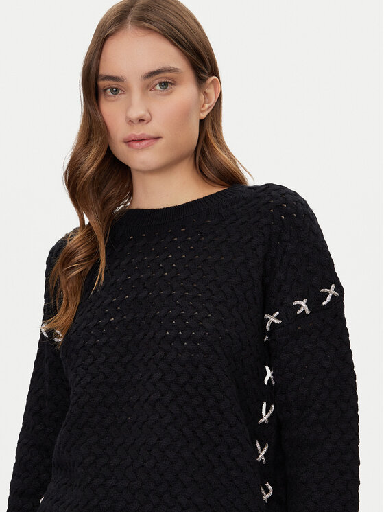 Guess Guess Pulover W5RR13 Z3KY0 Negru Regular Fit