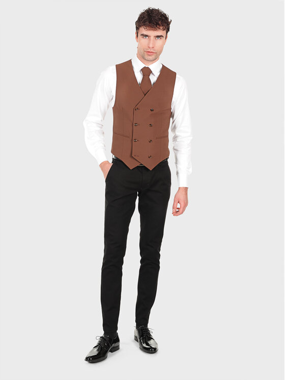 Evenemen Evenemen Kamizelka BOSTON ROMOLO 66T Brązowy Slim Fit