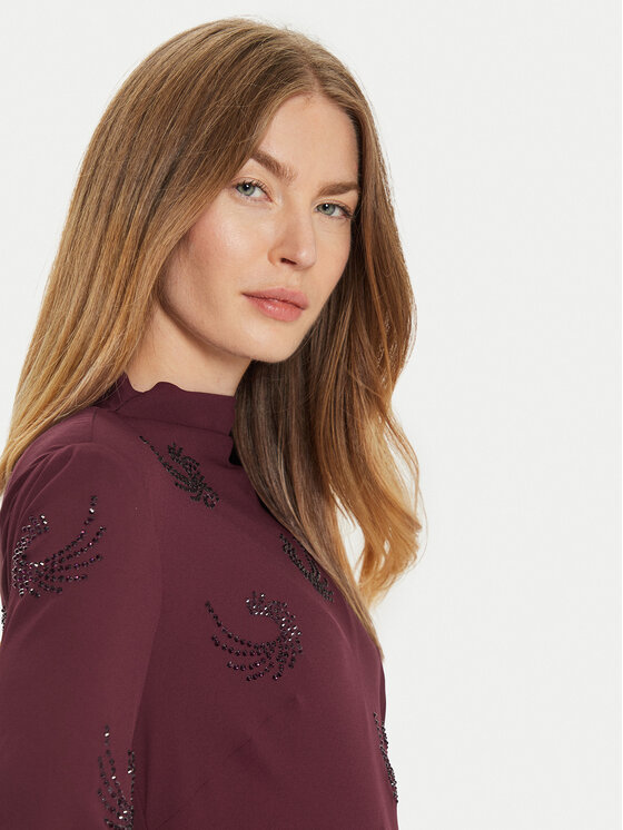 PINKO PINKO Večerní šaty 104335 A289 Bordó Regular Fit