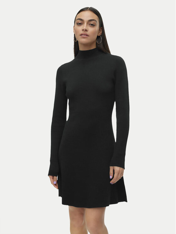 Vero Moda Úpletové šaty Gold 10311379 Čierna Regular Fit