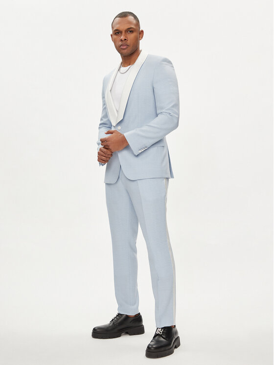 HUGO Hugo Auduma bikses Getlin 242E1X 50513776 Gaiši zils Slim Fit