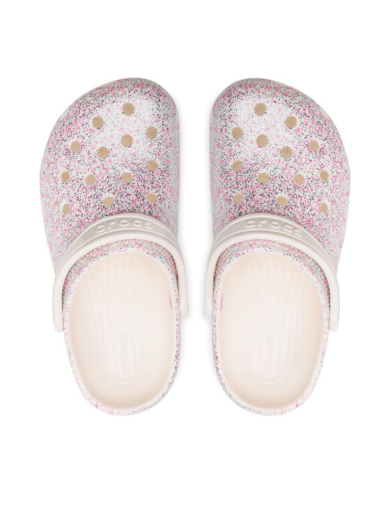 Crocs Șlapi Classic Glitter Clog K 206993 Alb | Modivo.ro