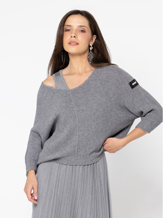 Miss LK Miss LK Sukienka codzienna MISSLKSS Szary Loose Fit