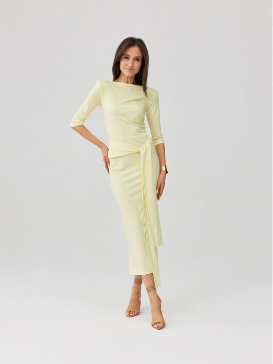 Roco Fashion Roco Fashion Každodenné šaty Lidiana Žltá Slim Fit