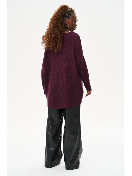 blue shadow blue shadow Sweter Danthe Fioletowy Regular Fit