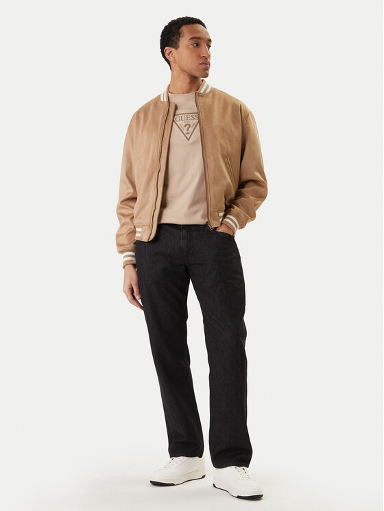 Guess Jeans Guess Jeans Bomber striukė M6RL0J WJ842 Smėlio Regular Fit