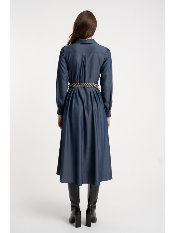 CLICK CLICK Φόρεμα καθημερινό 60-6158 Σκούρο μπλε Regular Fit