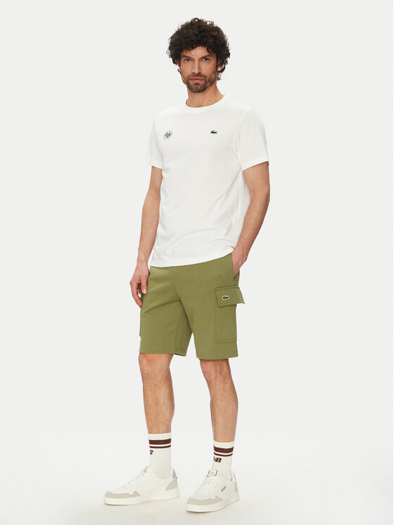 Lacoste Lacoste Szorty sportowe GH9743 Khaki Regular Fit