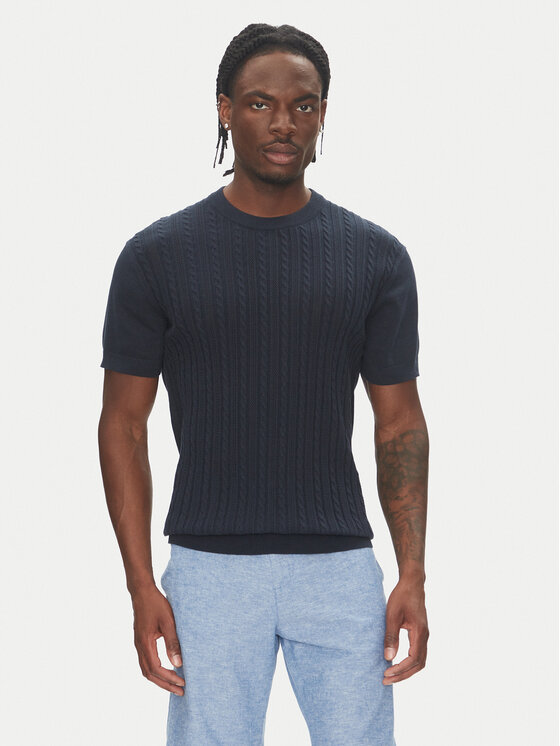 Lindbergh Lindbergh Marškinėliai 30-804115 Tamsiai mėlyna Slim Fit